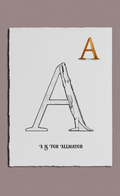 Letter 'A' with an illustration of an alligator on a white background