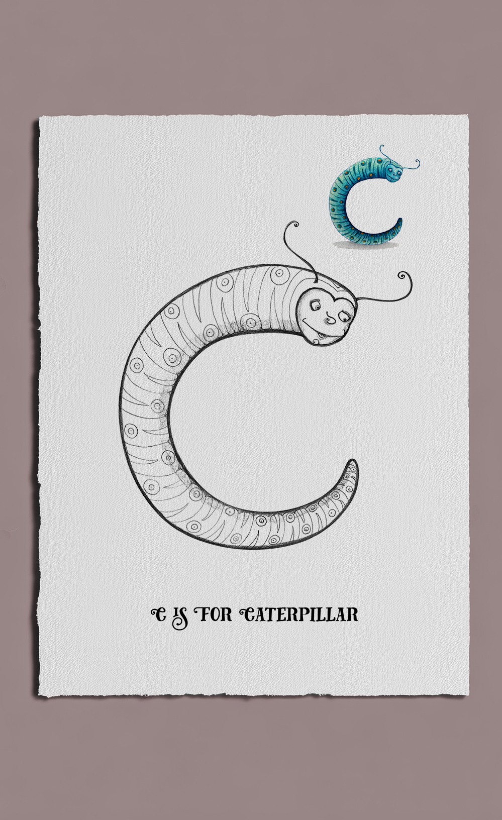 illustration of the letter C for Caterpillar