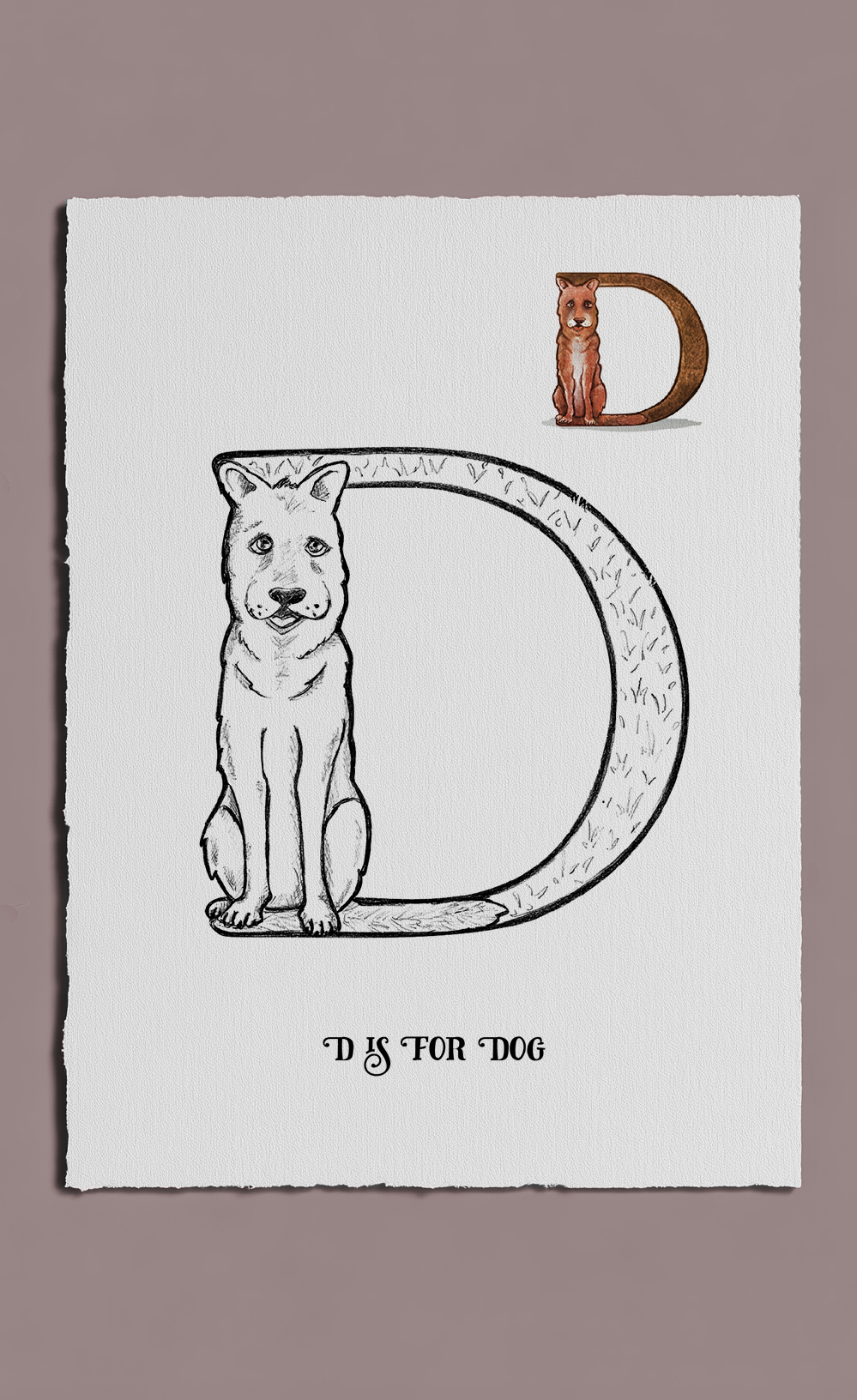 Illustration of the letter D for Dog