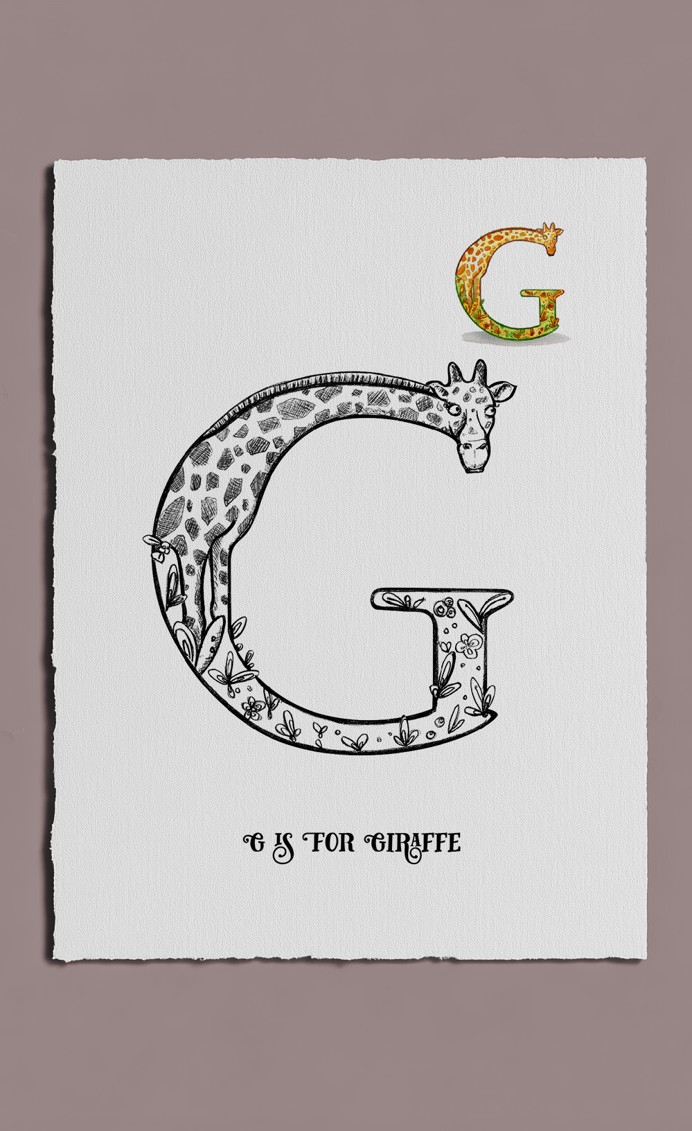 illustration of the letter G for Giraffe
