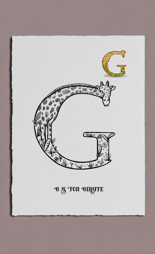 illustration of the letter G for Giraffe