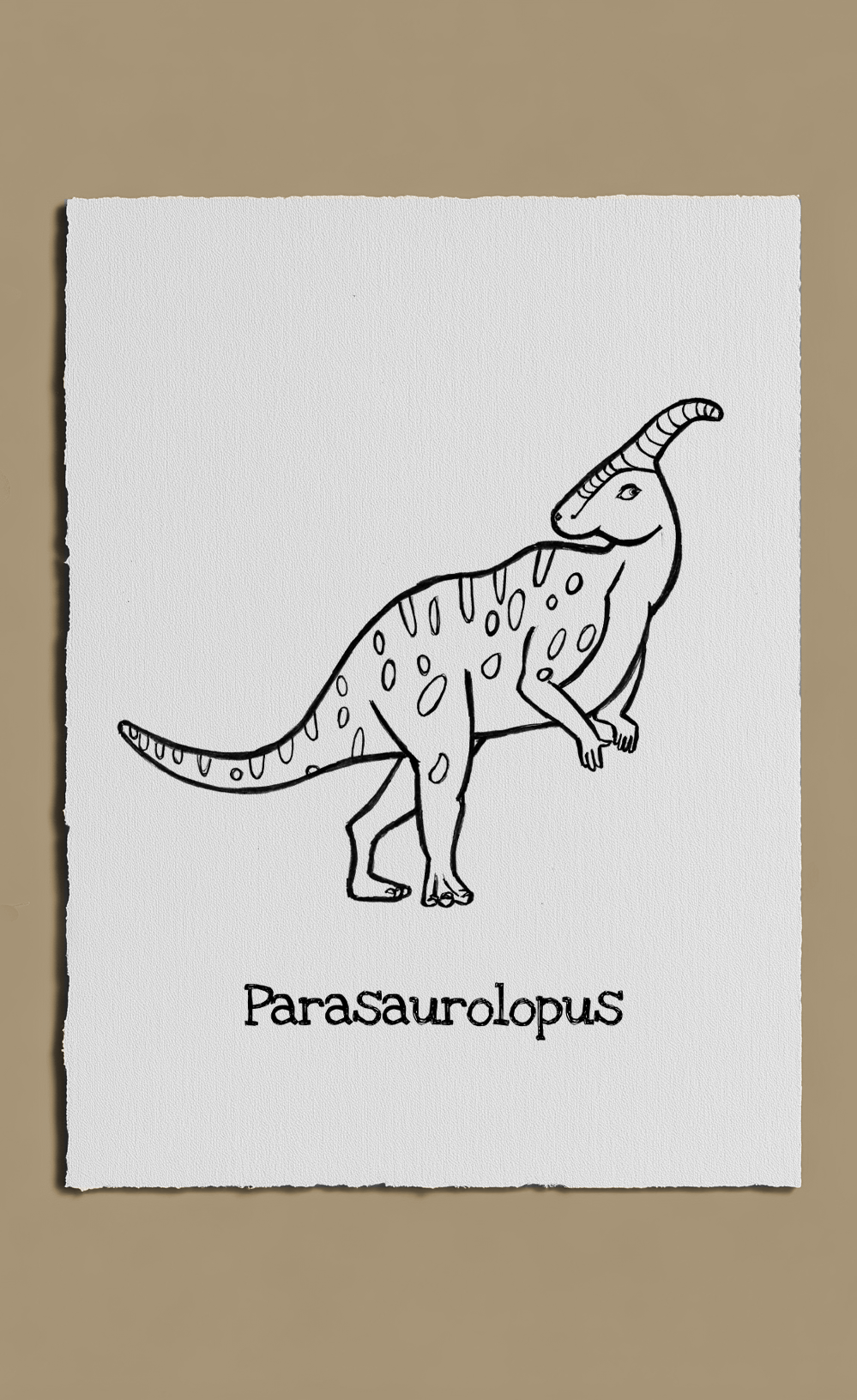 Illustration of a Parasaurolopus on a white background