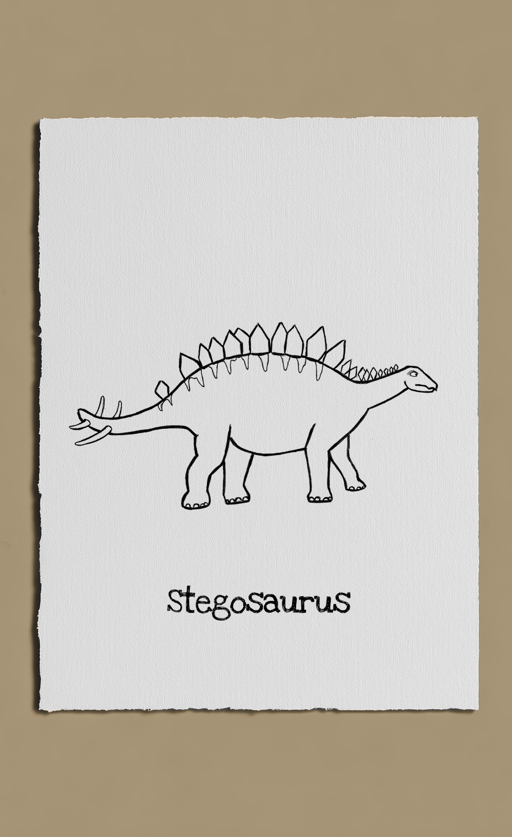 Stegosaurus illustration on a white background