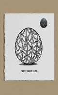 Decorative egg with a geometric pattern on a white background