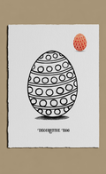 Illustration of a decorative egg with a pattern on a white background