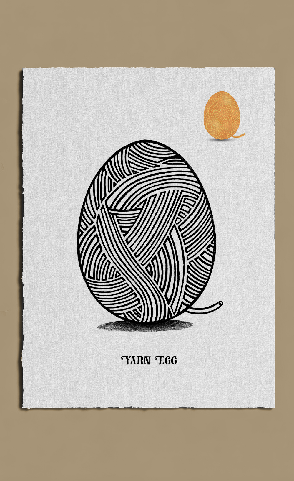 Illustration of a yarn ball labeled 'Yarn Egg' on a white background