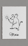 Illustration of a mouse holding a star with 'Mouse' written below on a gray background