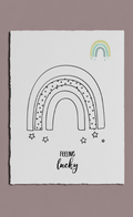 Poster with rainbows and stars on a white background