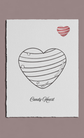 Heart-shaped design with 'Candy Heart' text on a white background