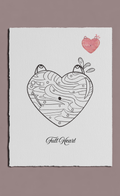 Heart-shaped design with wavy patterns and a small pink heart above on a white background.