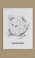 Illustration of a smiling cauliflower on a white background