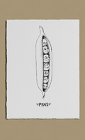 Illustration of a pod with peas on a white background
